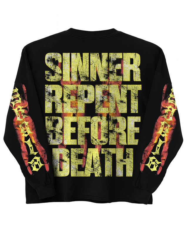 Sinners Repent Long-Sleeve T-Shirt & Flare Sweatpants Full Set