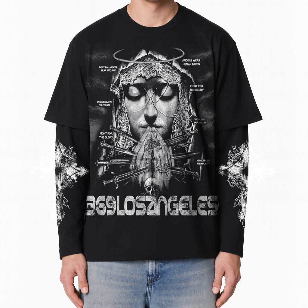 Human Angels Double-Layer Long-Sleeve T-Shirt