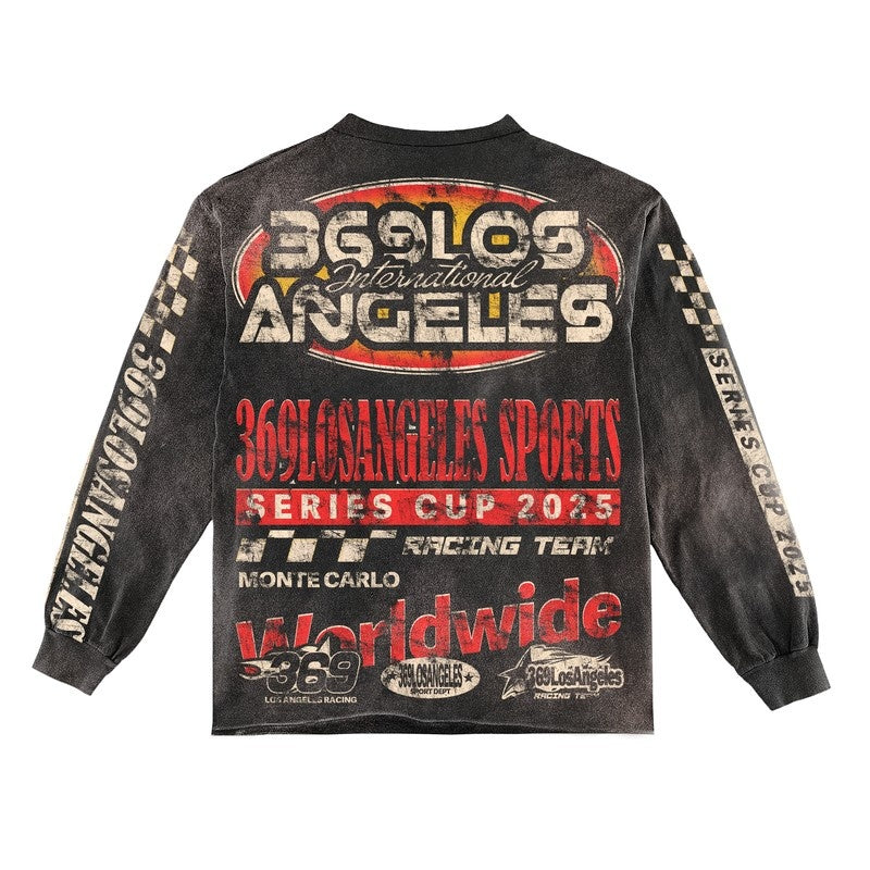 Speedway Long-Sleeve T-Shirt & Flare Sweatpants Full Set