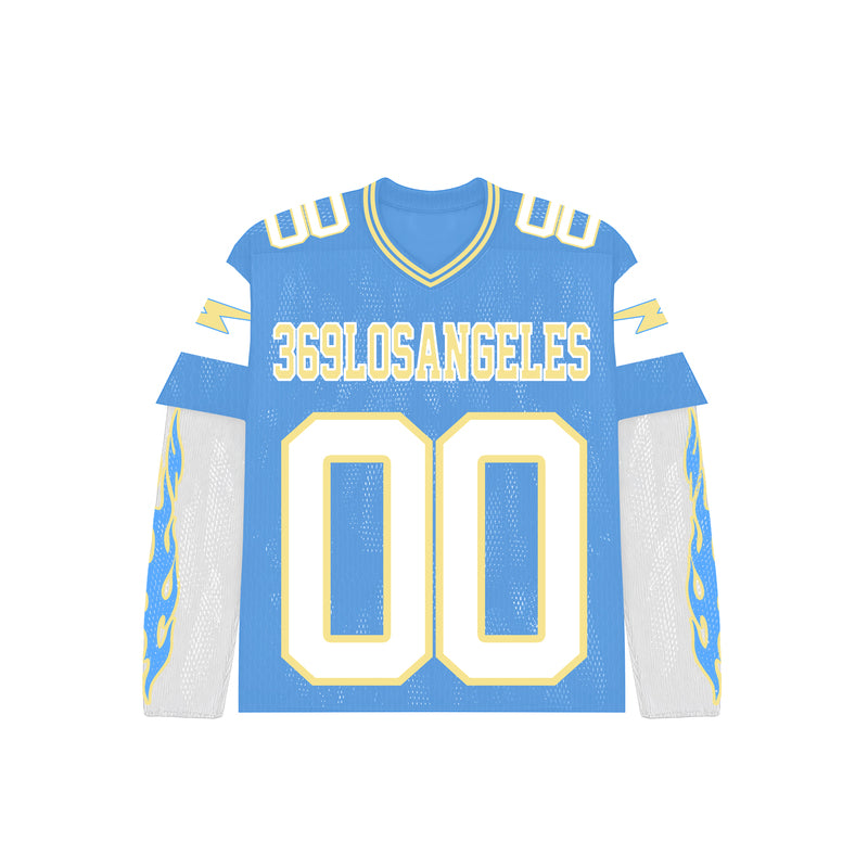Blue Lightning Jersey Set W Woodland Camo Shorts Full Set