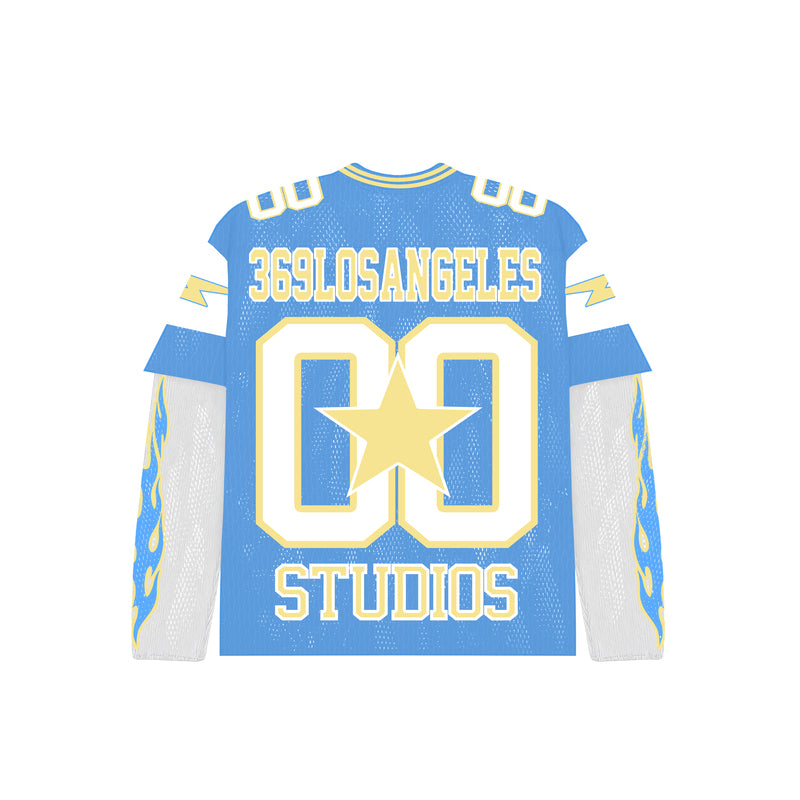 Blue Lightning Jersey Set W Woodland Camo Shorts Full Set