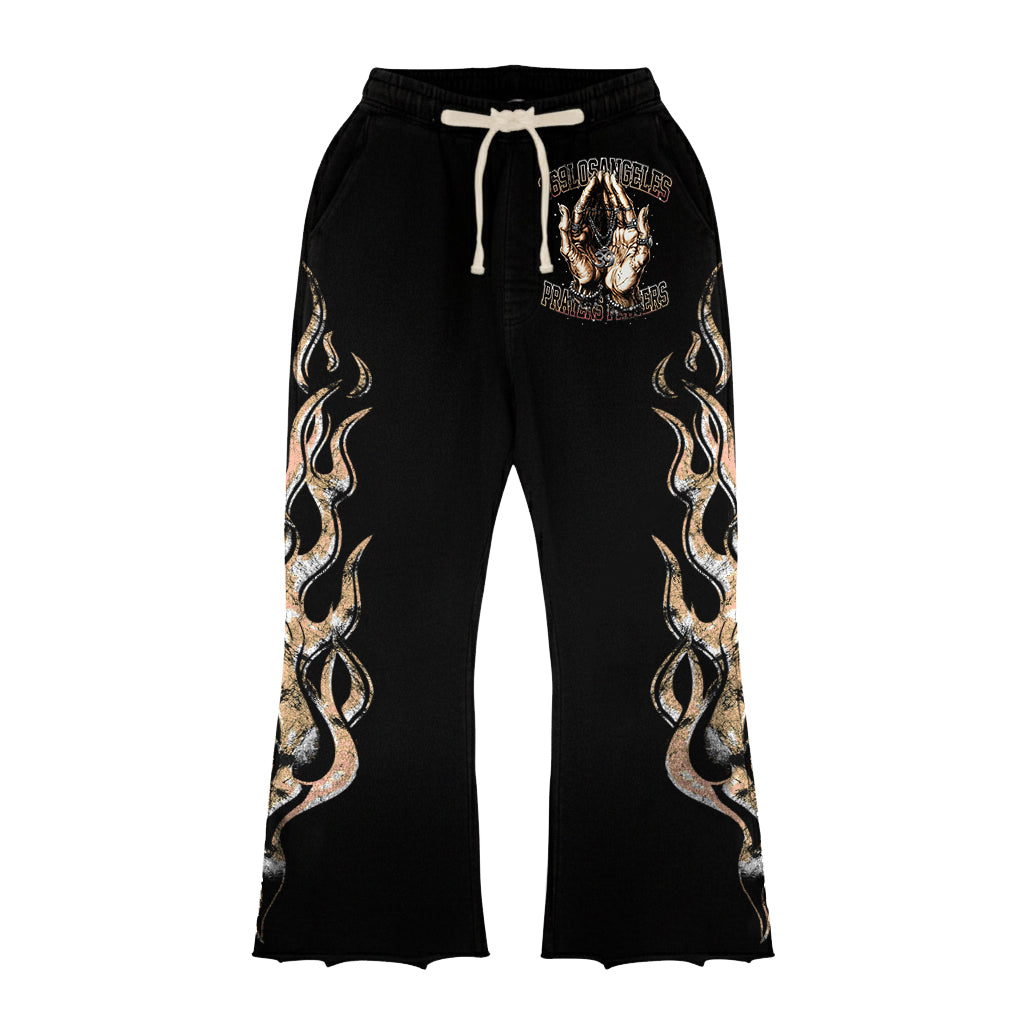 Prayers Long-Sleeve T-Shirt & Flare Sweatpants Full Set