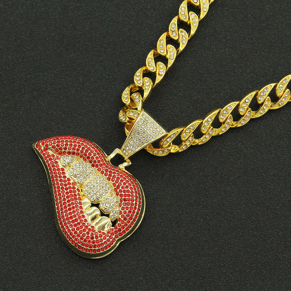 Kiss Iced Out Cuban Link Necklace