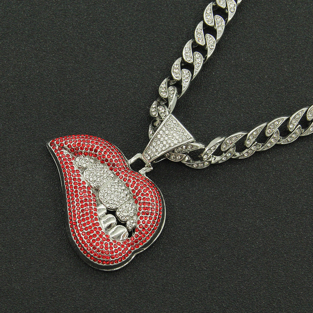 Kiss Iced Out Cuban Link Necklace