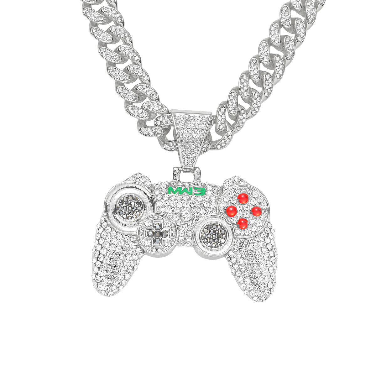 Remote Iced Out Cuban Link Necklace