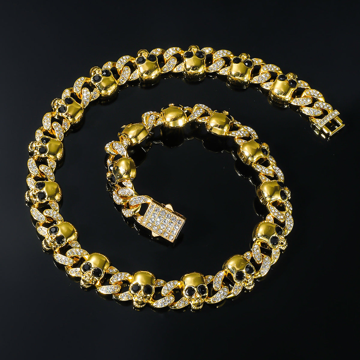 Skull Iced Out Cuban Link Necklace