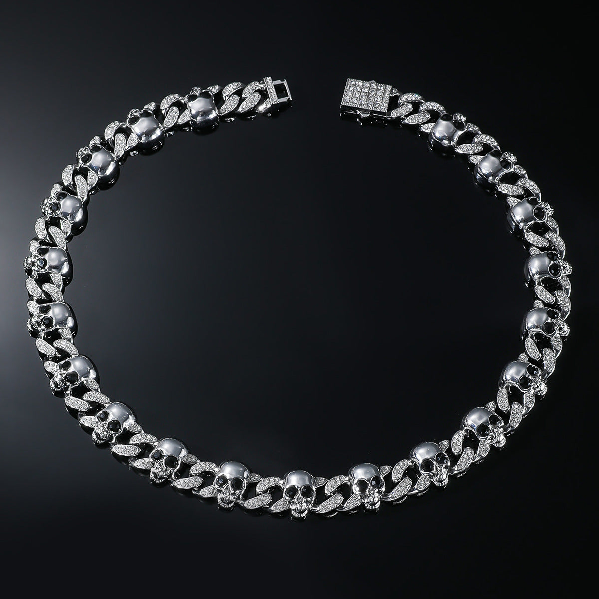 Skull Iced Out Cuban Link Necklace