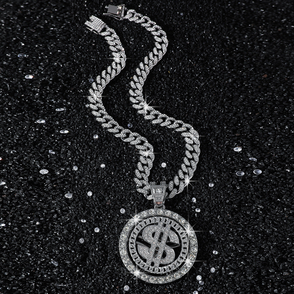 Dollar Iced Out Cuban Link Necklace