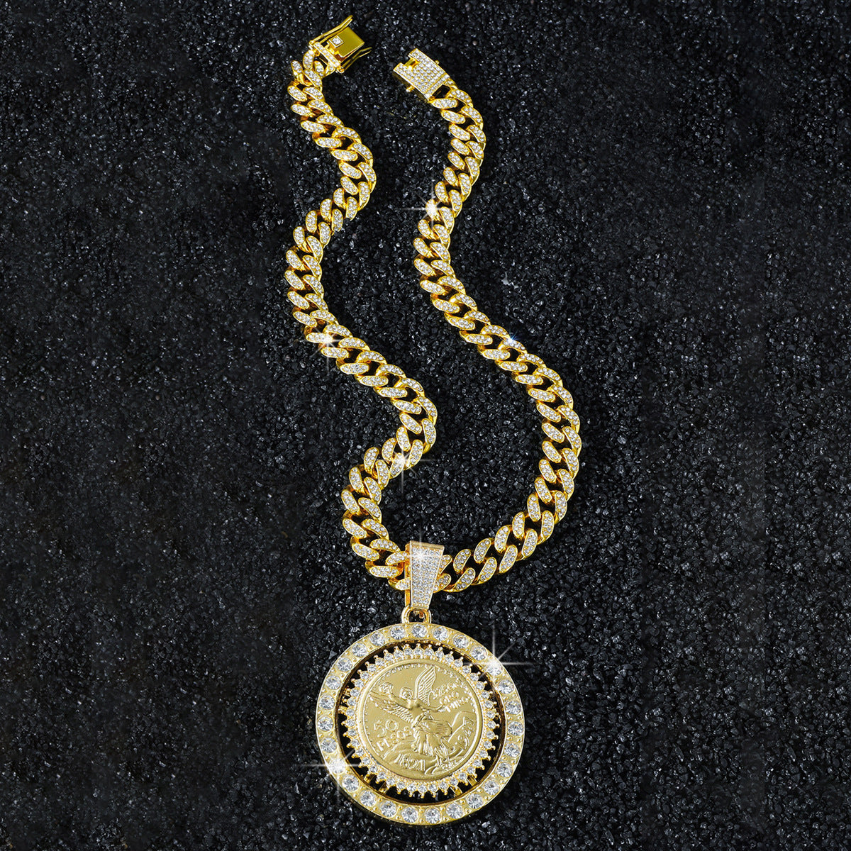 Coin Iced Out Cuban Link Necklace