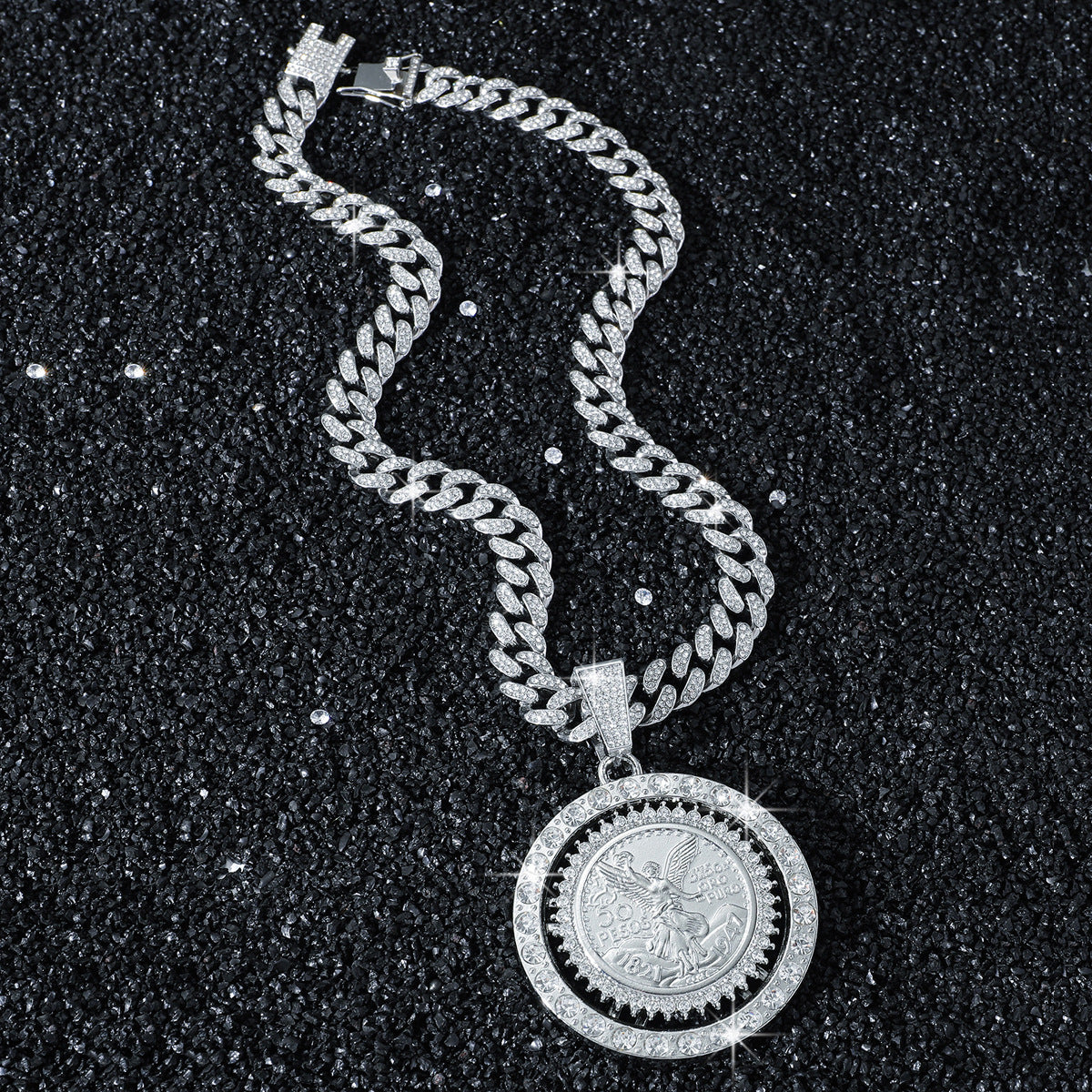 Coin Iced Out Cuban Link Necklace