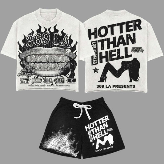 Hotter Than Hell T-Shirt & Sweatshorts Full Set
