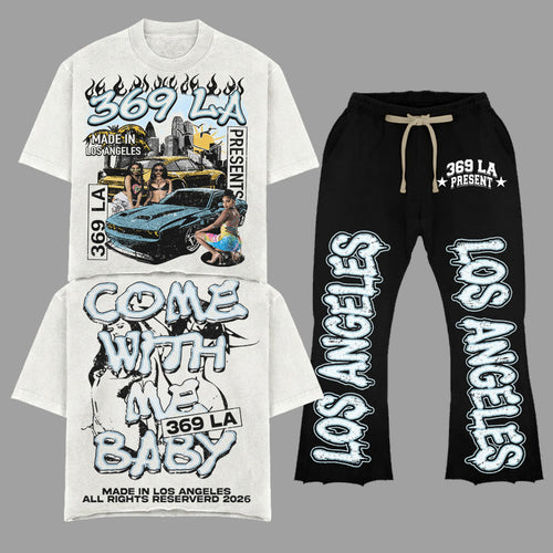 Come  With  Me Baby T-Shirt & Flare Sweatpants Full Set