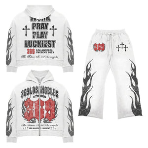 Death Full Zip Hoodie & Flare Sweatpants Set
