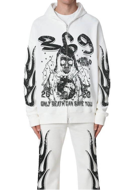 Death Full Zip Hoodie & Flare Sweatpants Full Set
