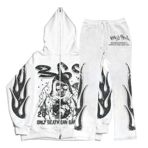 Death Full Zip Hoodie & Flare Sweatpants Set