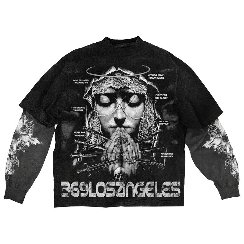 Human Angels Double-Layer Long-Sleeve T-Shirt