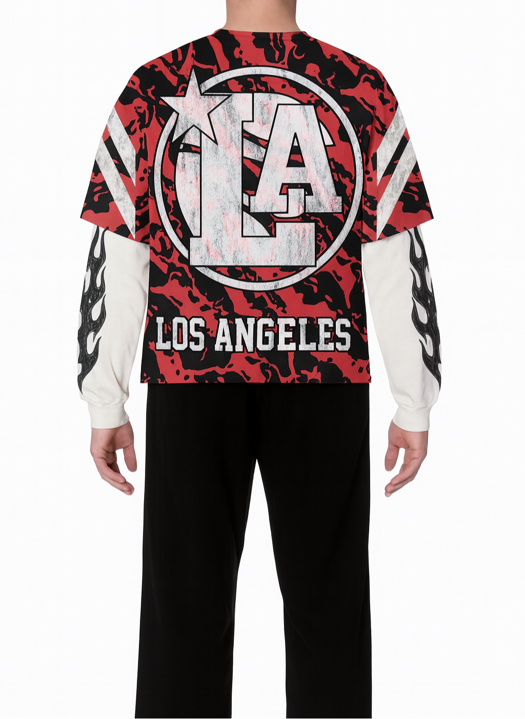 Red Tiger Jersey & Flare Sweatpants Full Set