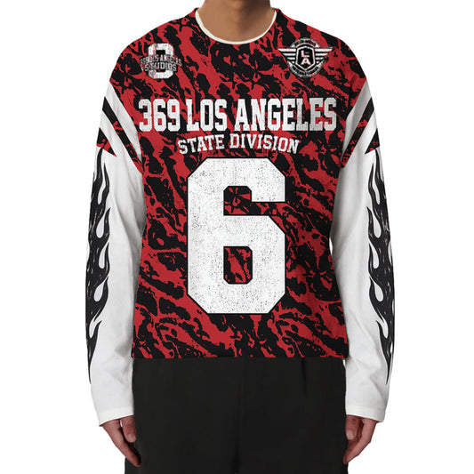 Red Tiger Double-Layer Long-Sleeve T-Shirt