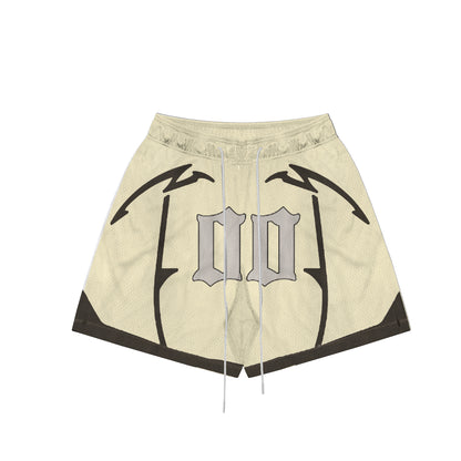 Brown Two Tone Jersey & Mesh Shorts Full Set