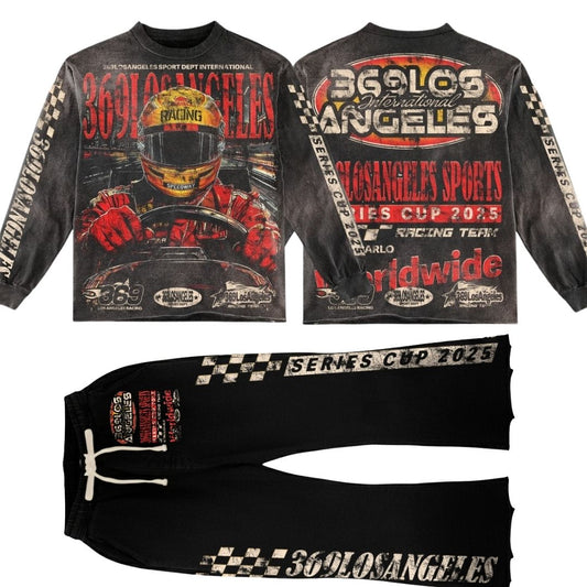 Spider Full Zip Hoodie & Flare Sweatpants Set