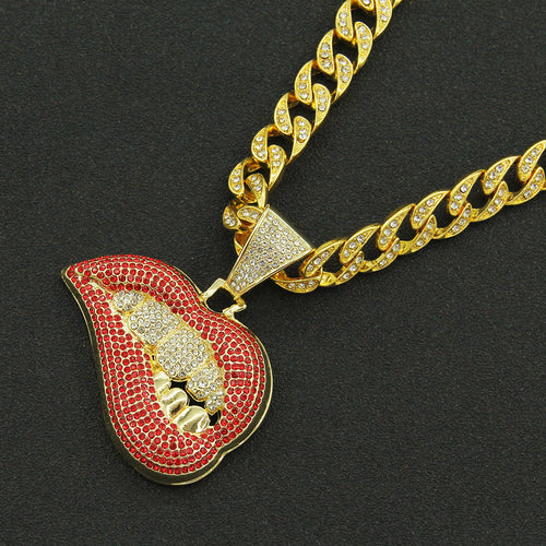 Kiss Iced Out Cuban Link Necklace