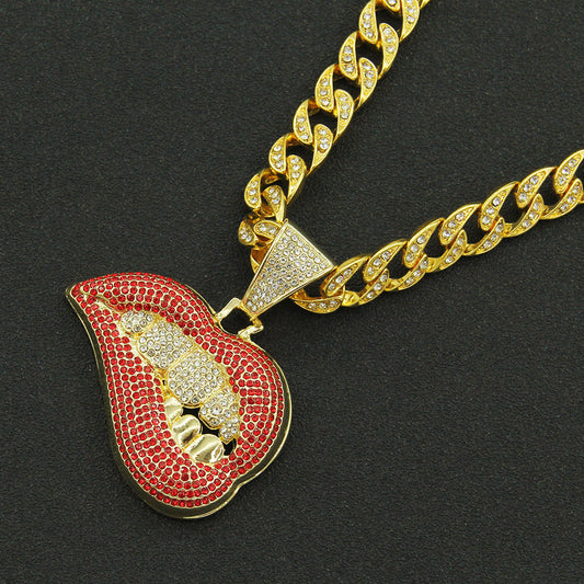 Kiss Iced Out Cuban Link Necklace