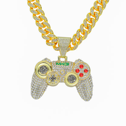 Remote Iced Out Cuban Link Necklace