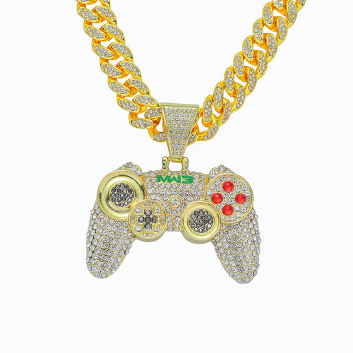 Remote Iced Out Cuban Link Necklace