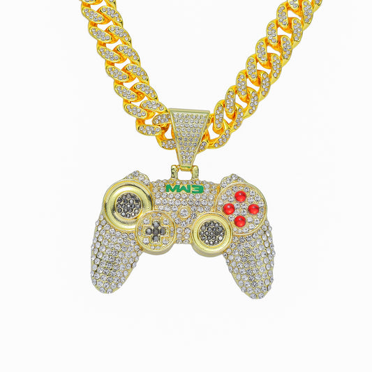 Remote Iced Out Cuban Link Necklace