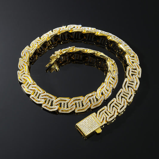 Plain Diamond Iced Out Cuban Link Necklace