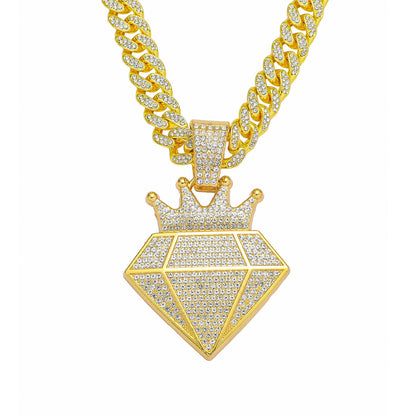 King Diamond Iced Out Cuban Link Necklace
