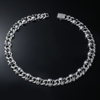 Skull Iced Out Cuban Link Necklace