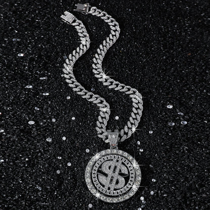 Dollar Iced Out Cuban Link Necklace