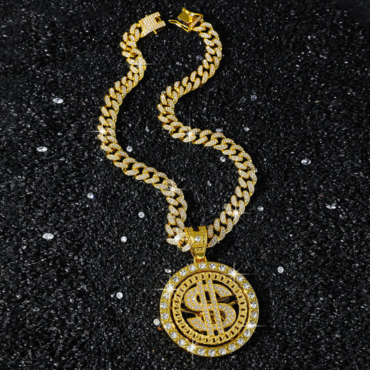 Dollar Iced Out Cuban Link Necklace