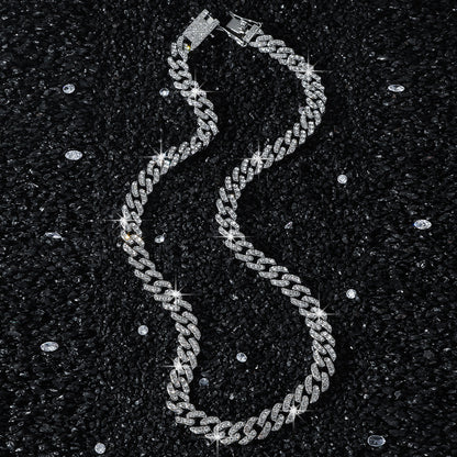 Plain Long Diamond Iced Out Cuban Link Necklace