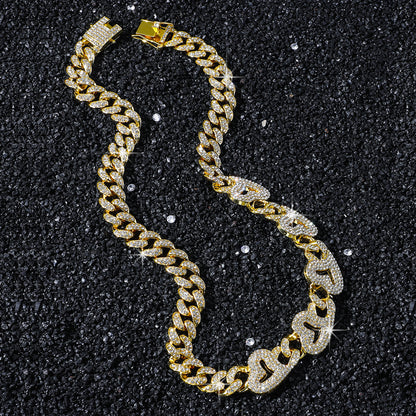 Plain Hearts Iced Out Cuban Link Necklace