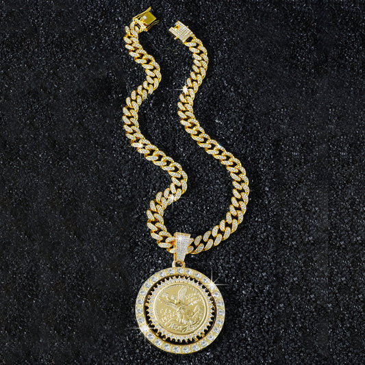 Coin Iced Out Cuban Link Necklace