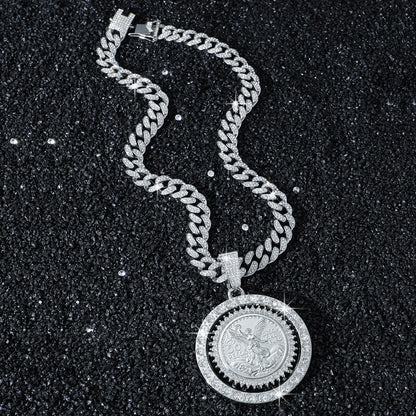 Coin Iced Out Cuban Link Necklace