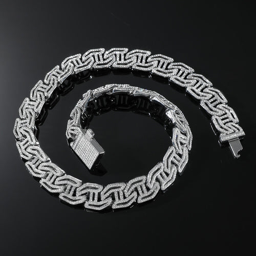 Gemini Iced Out Cuban Link Chain