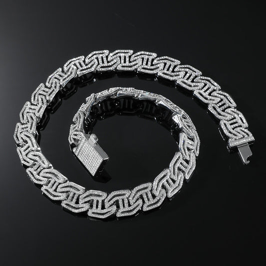 Gemini Iced Out Cuban Link Chain
